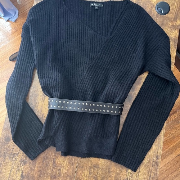 Guess size large black asymmetrical design sweater. - Picture 10 of 16